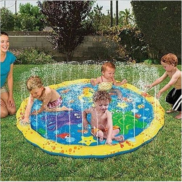 children playing in the water toys